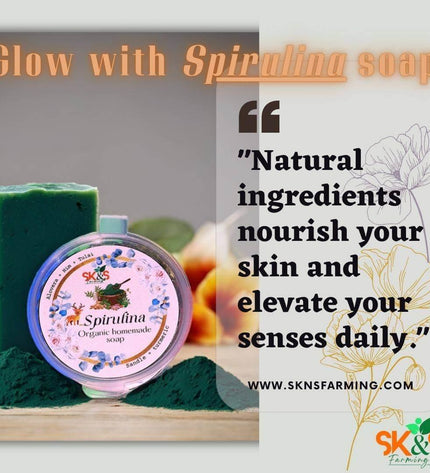 SK&S Spirulina Soap – Organic Anti-Acne, Brightening & Anti-Aging Bar - SK&S Farming