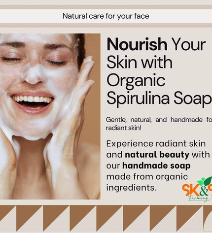 SK&S Spirulina Soap – Organic Anti-Acne, Brightening & Anti-Aging Bar - SK&S Farming