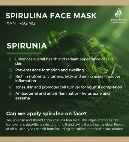 Spirulina Face Mask – Organic, Natural Face Pack for Acne, Glow & Detox - SK&S Farming