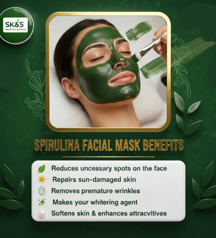 Spirulina Face Mask – Organic, Natural Face Pack for Acne, Glow & Detox - SK&S Farming