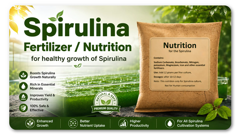 Spirulina Fertilizer / Nutrition, showing a Nutrition for the Spirulina SK&S Farming