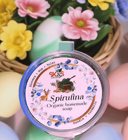 SK&S Spirulina Soap – Organic Anti-Acne, Brightening & Anti-Aging Bar - SK&S Farming