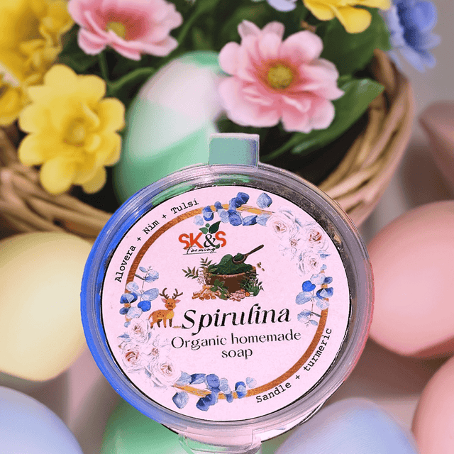 SK&S Spirulina Soap – Organic Anti-Acne, Brightening & Anti-Aging Bar - SK&S Farming