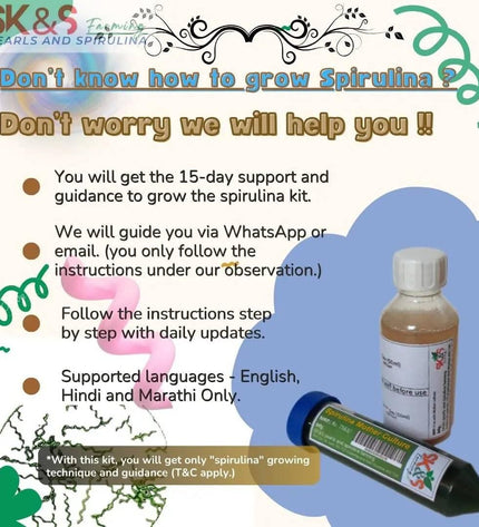 Spirulina Mother Culture Kit – Live Spirulina Algae Seeds for Farming (200ml, 15 Days Support) - SK&S Farming