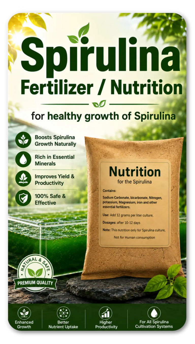 Spirulina Fertilizer / Nutrition, featuring benefits and cultivation system compatibility, SK&S Farming.