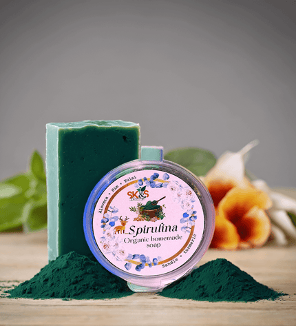 SK&S Spirulina Soap – Organic Anti-Acne, Brightening & Anti-Aging Bar - SK&S Farming