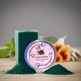 SK&S Farming Homemade - Natural and Organic Spirulina Soap with Aloe Vera, Tulsi, Neem, sandalwood and Turmeric for Anti - Acne, Anti - Aging, Skin Brightening and removes the dullness. - SK&S Farming