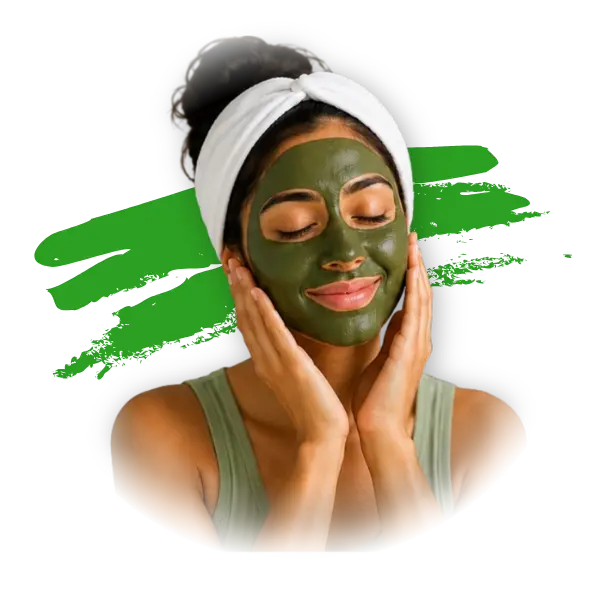 A woman with a SK&S Farming face mask .