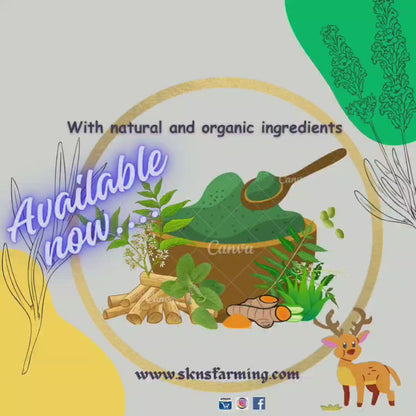 SK&S Farming Homemade- Natural and Organic Spirulina Soap with Aloe Vera, Tulsi, Nim, sandalwood and Turmeric for Anti-Acne, Anti-Aging, Skin Brightening and removes the dullness.